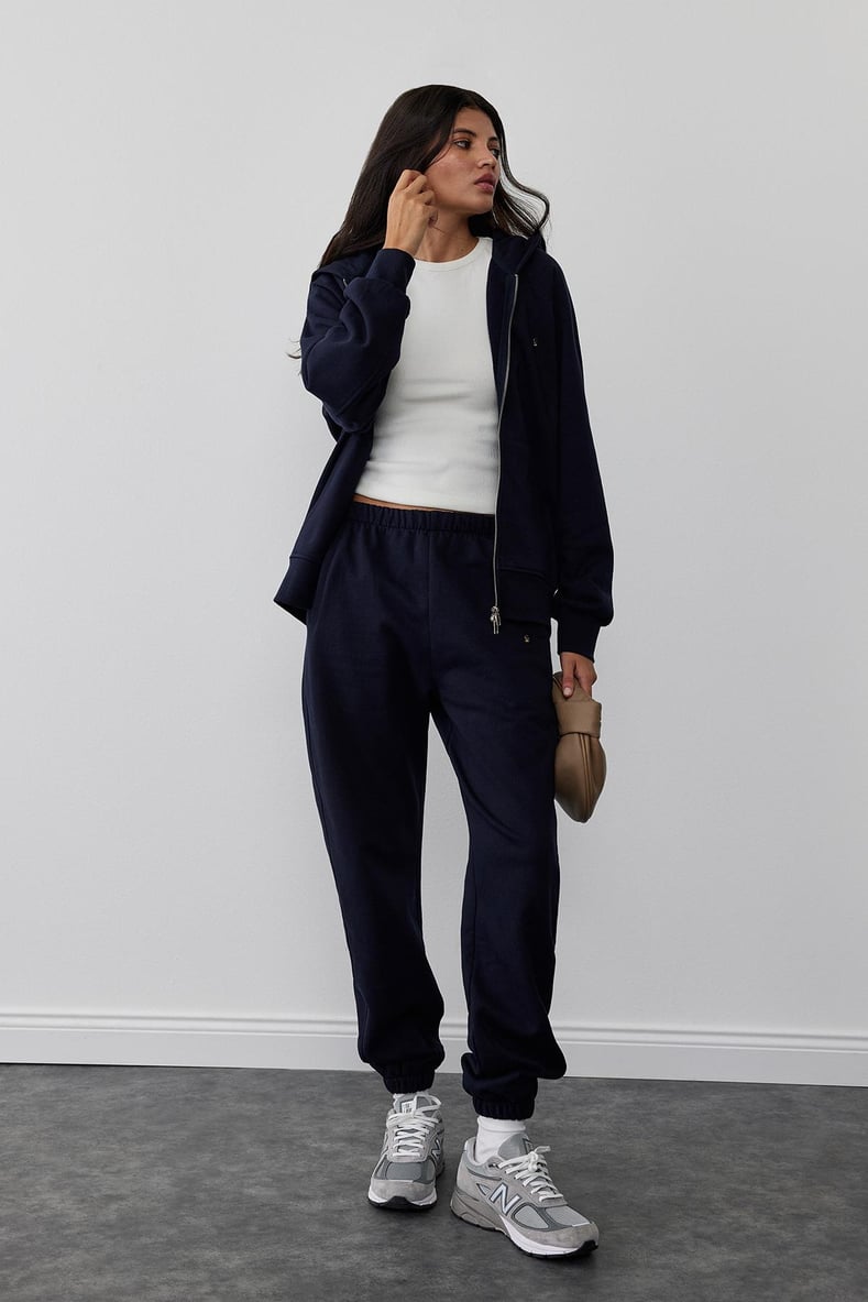 Navy Blue Flore Cardigan With Double Zip