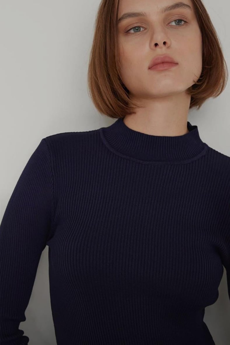 Lacivert Jane Balıkçı Triko Body