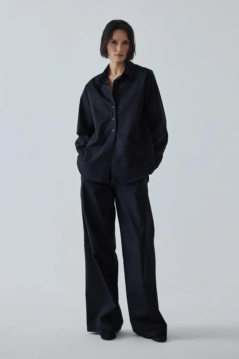 Siyah Basic Poplin Pantolon
