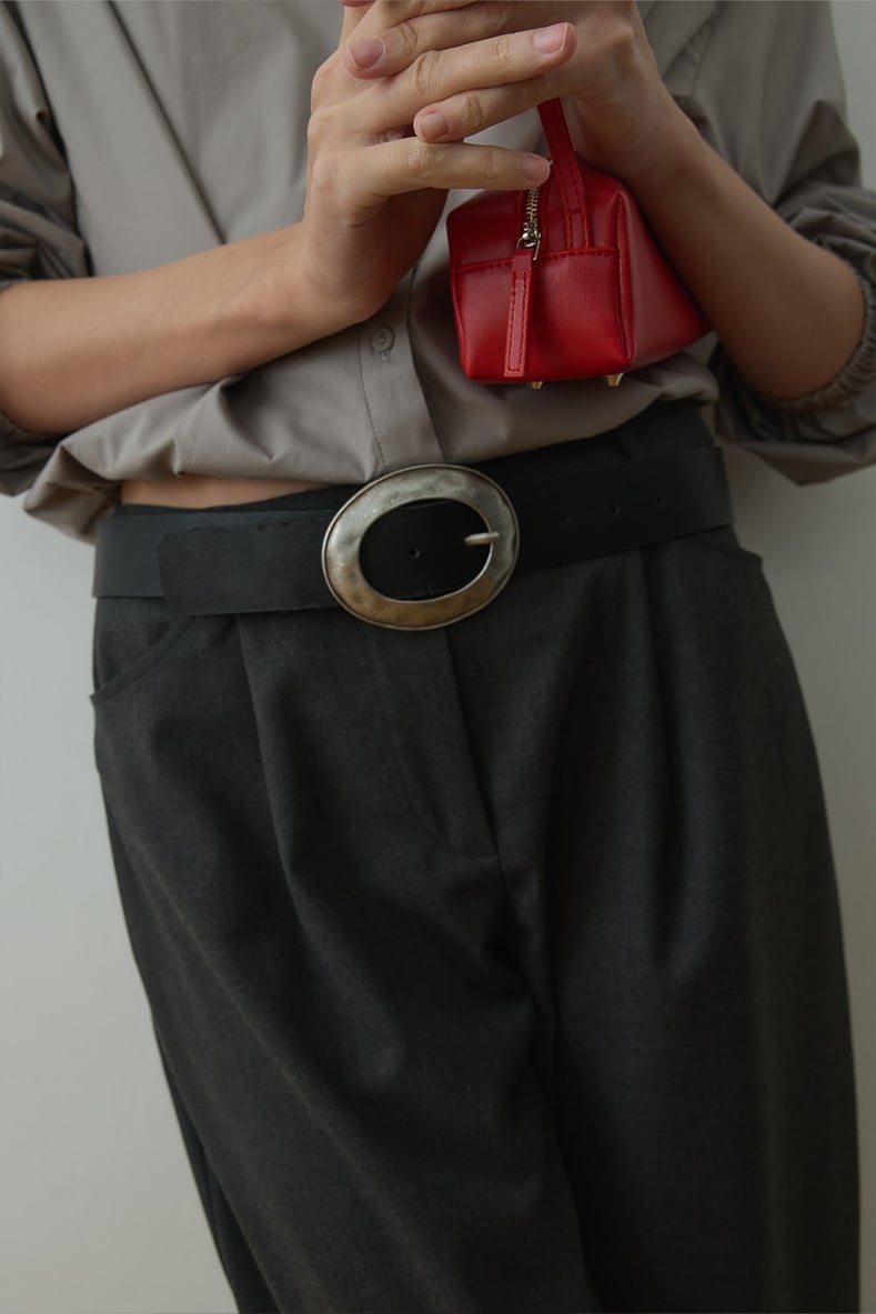 Vintage Metal Oval Buckle Belt