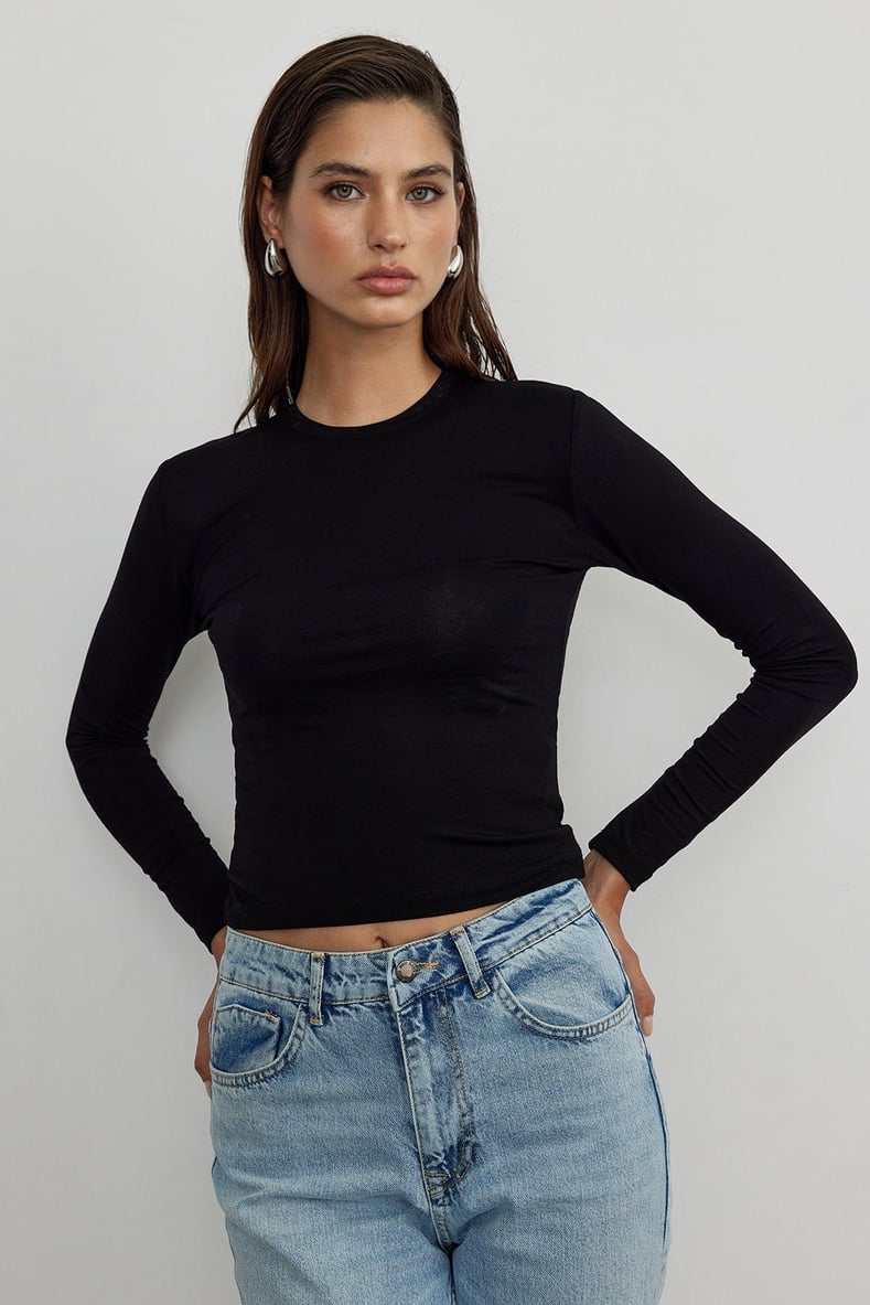 Black Kate Slim Blouse