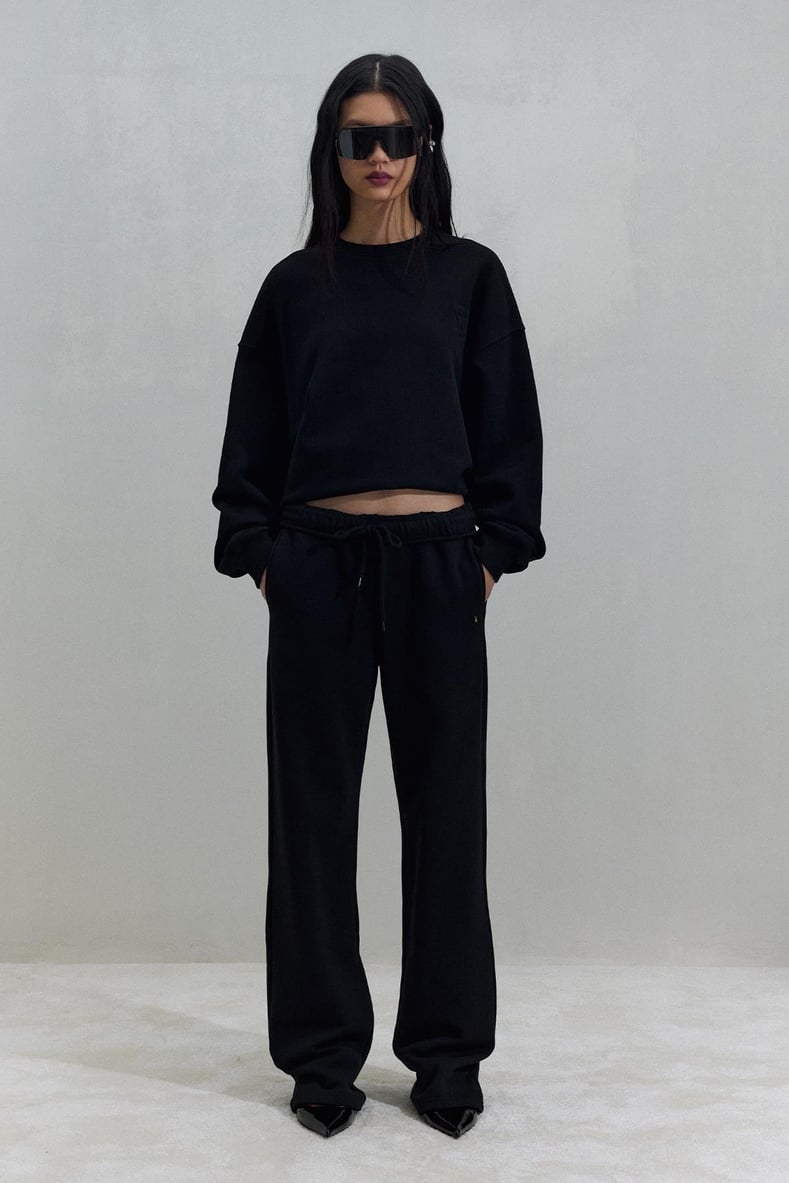 Siyah Logolu Oversize Sweat