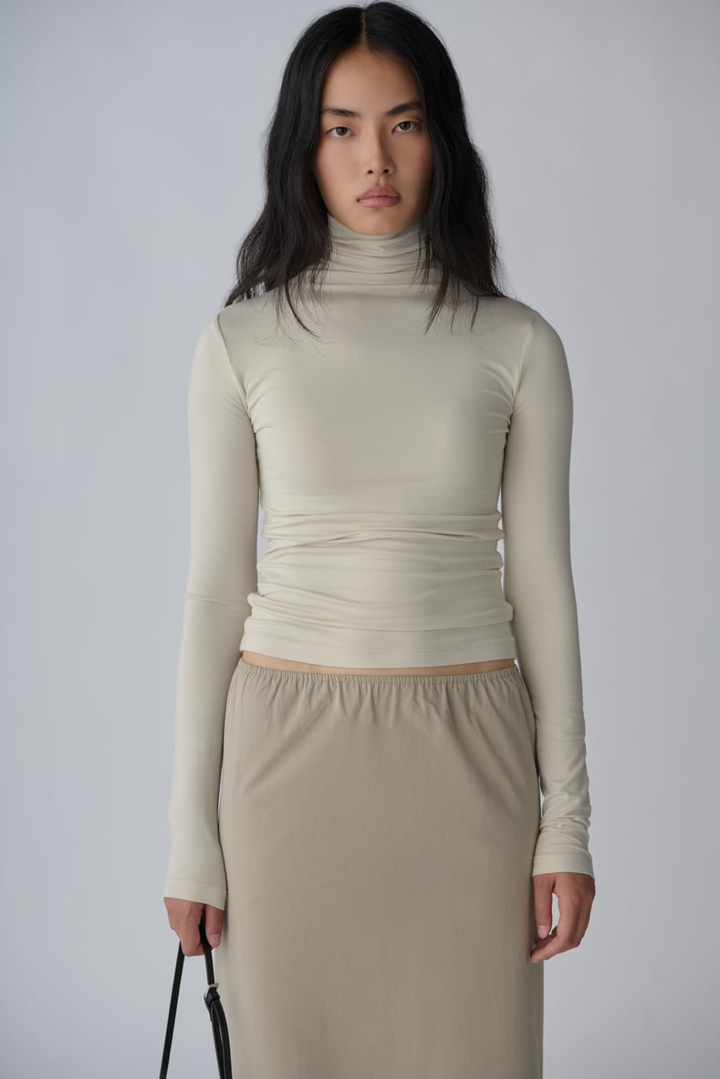 High-Neck Tencel Top