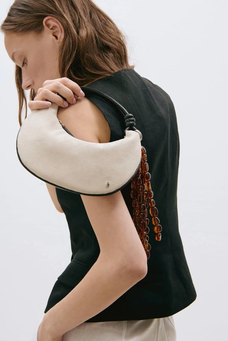 Rope Knot Detail Suede Bag