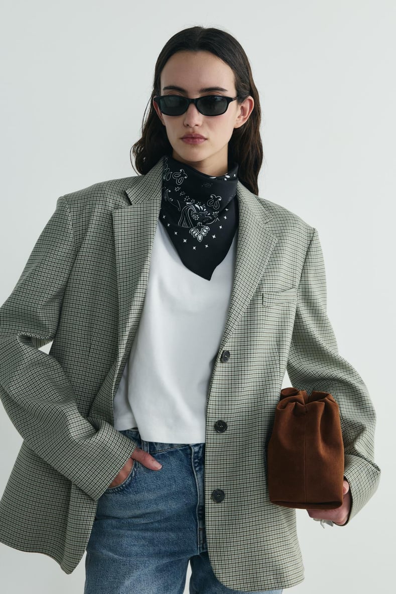 Yeşil Julie Ekose Blazer Ceket