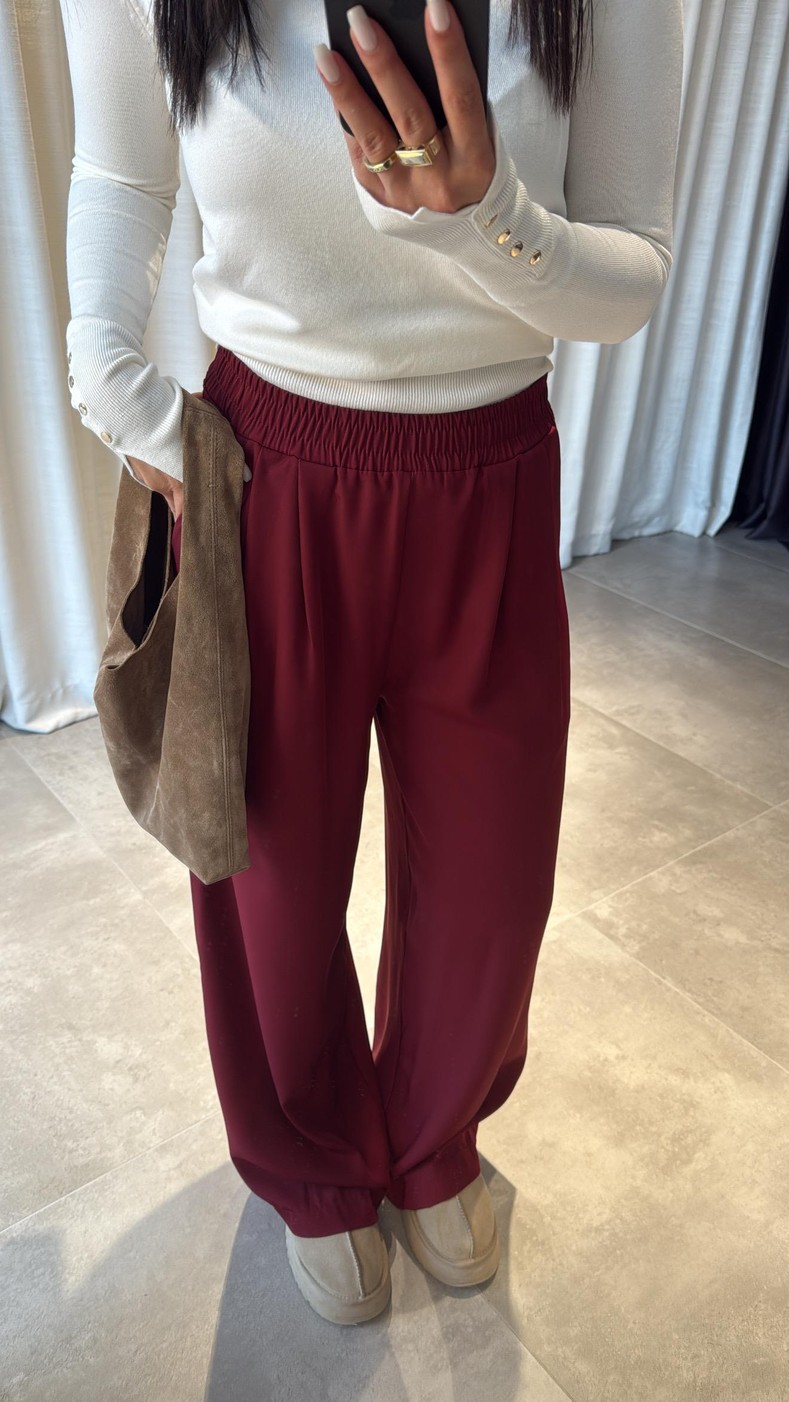 Bordo Paeonia Pantolon