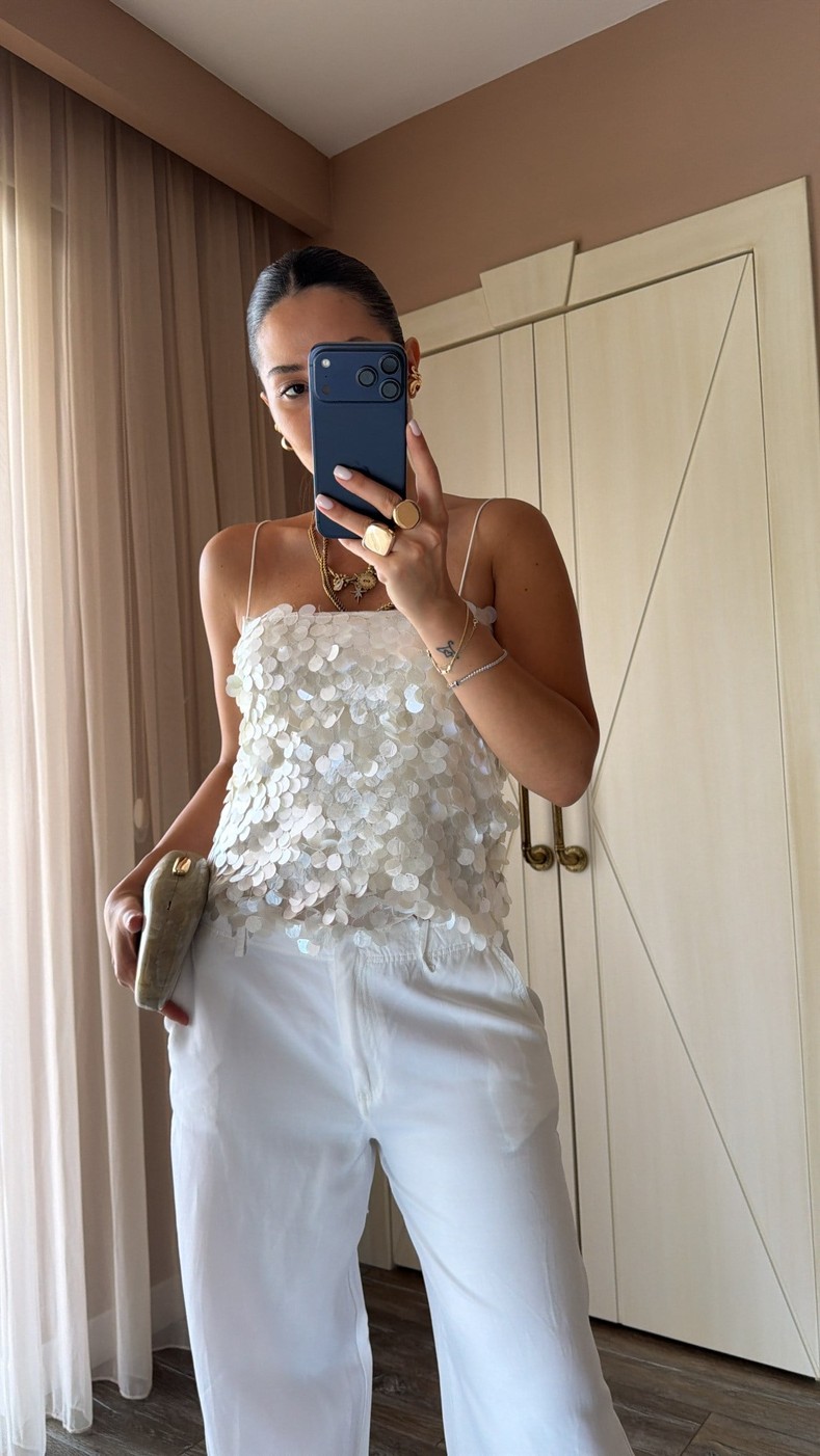 Ekru Juuli Bluz 