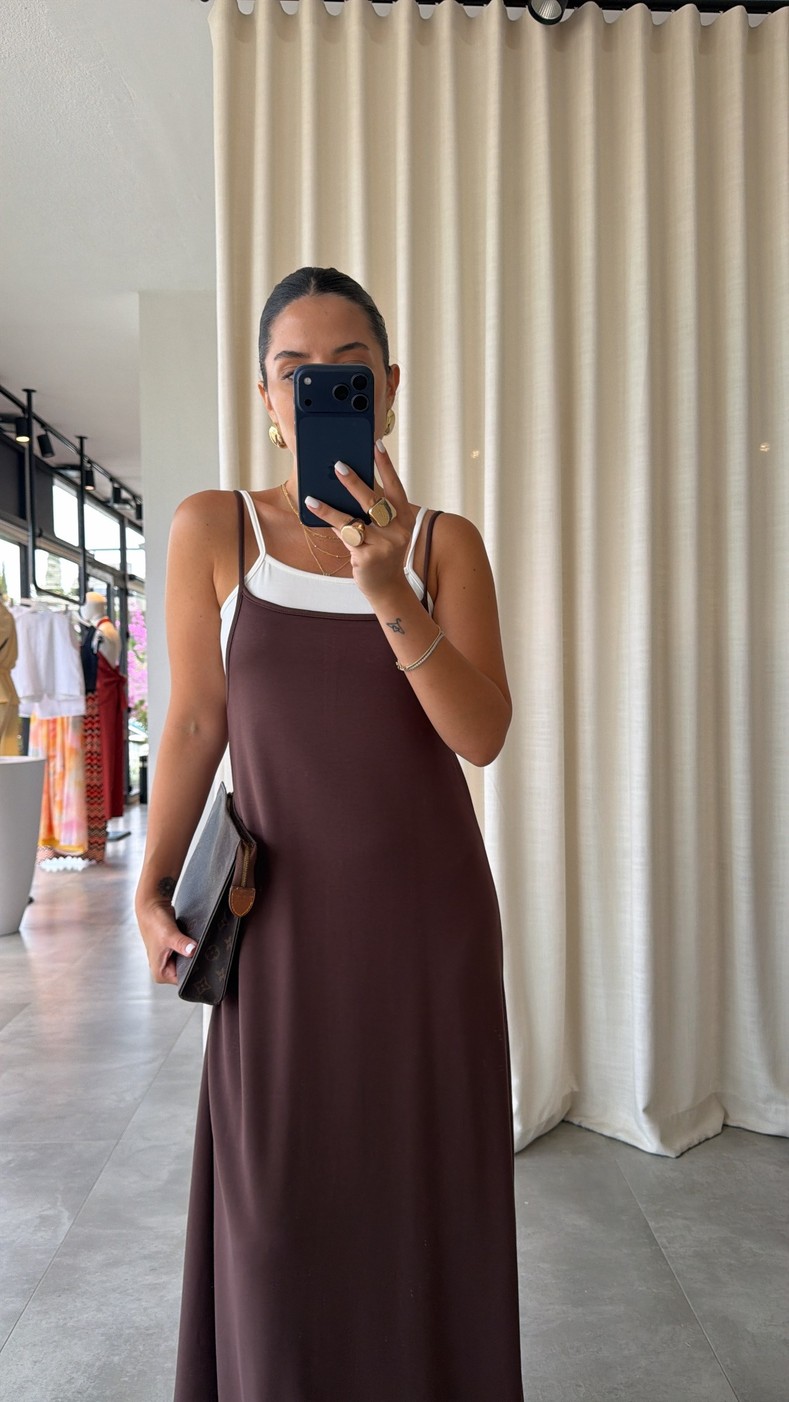 Kahve Carmen Elbise