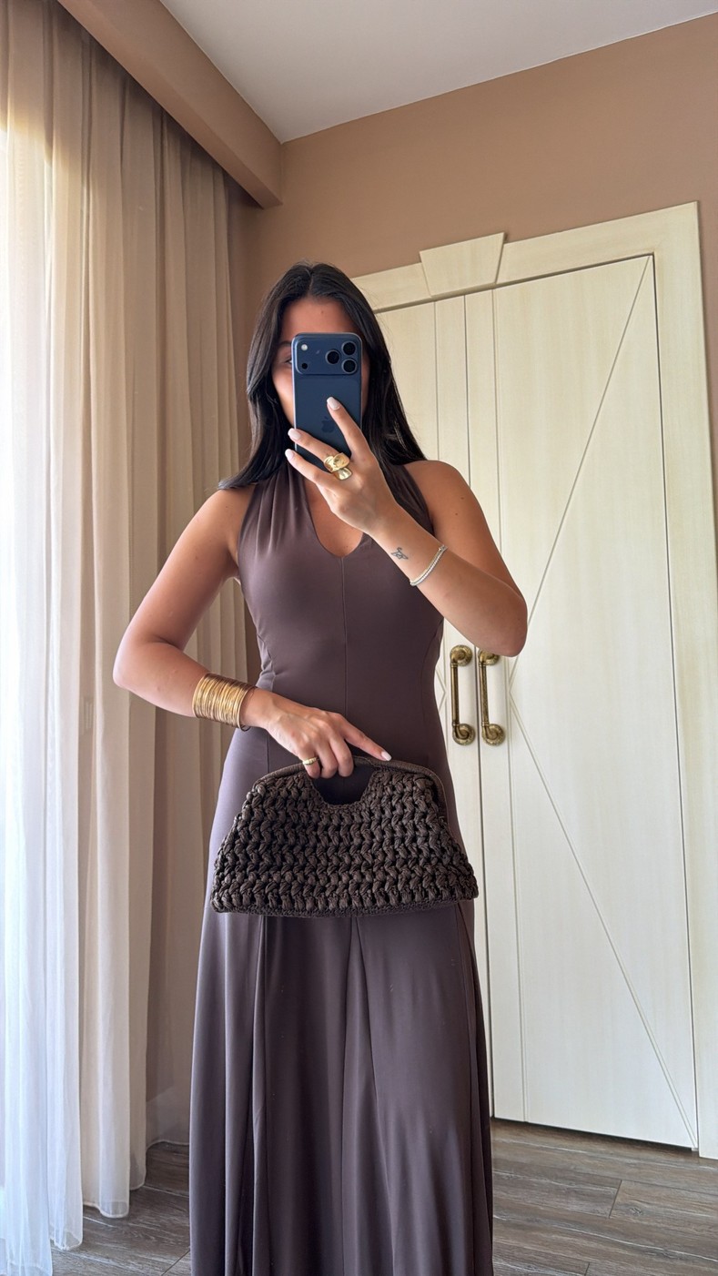 Kahve Paula Elbise