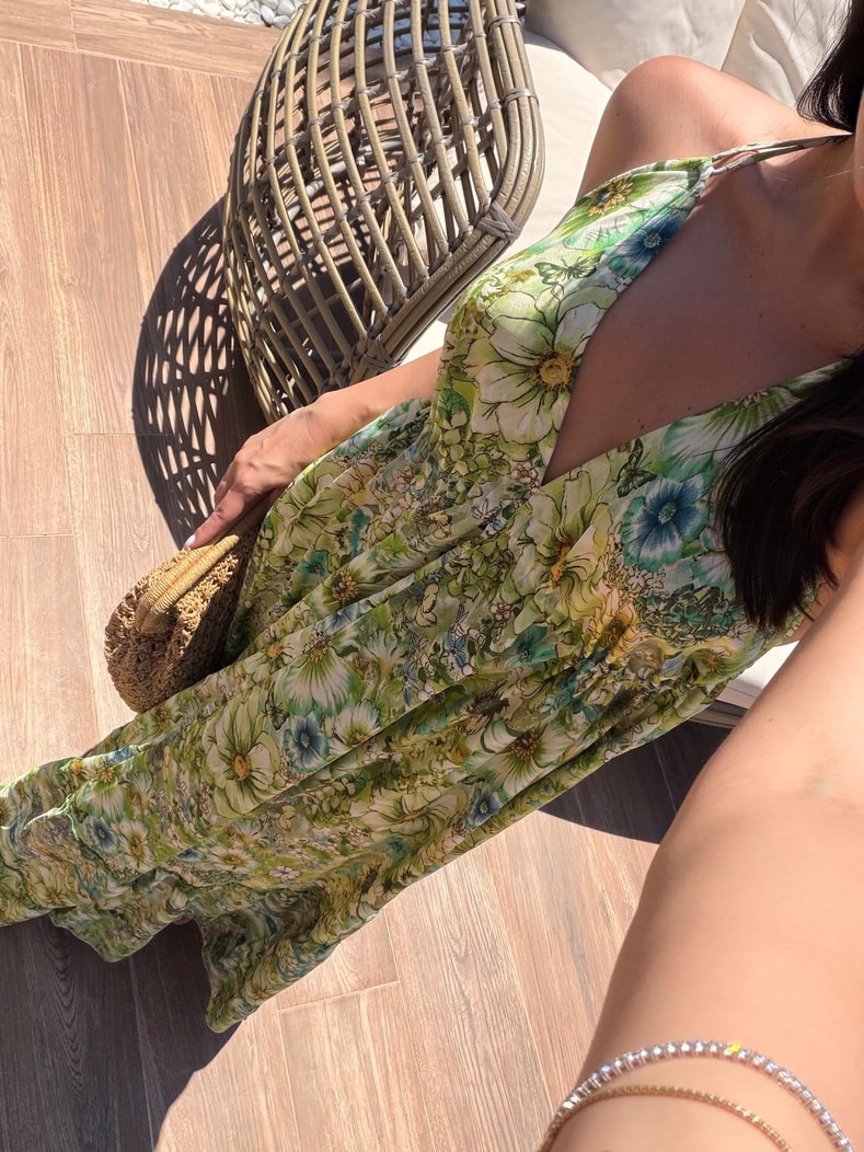 Yeşil Ipomoea Elbise