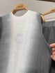 6043 Degradeli Kolsuz Keten Tunik-Gri