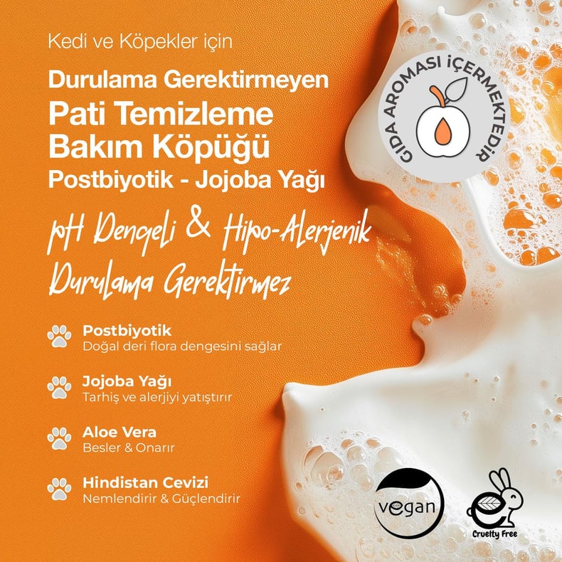 Docho Durulama Gerektirmeyen Pati Temizleme ve Bakım Köpüğü - Postbiyotik 150 ML