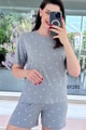 %100 Pamuk Süprem Penye Şortlu Pijama Takım