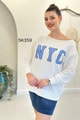 2 İplik Baskılı Sweatshirt
