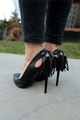Arkası Püsküllü Stiletto