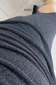 Askılı Pileli Yırtmaçlı Simli Uzun Elbise