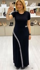 Basic Yaka Şeritli Elbise
