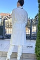 Belden Bağlamalı Nakış İşlemeli Kaşe Kaban