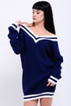 Beyaz Şerit V Yaka Triko Tunik