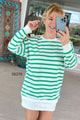 Bisiklet Yaka Çizgili Oversize Sweat
