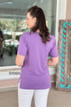 Bisiklet Yaka Yırtmaçlı Viskon Tshirt