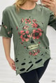Çiçek Desenli Tshirt