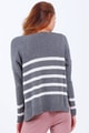 Çizgili Kesik Detay Triko