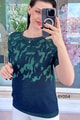 Desenli Merserize Triko Bluz