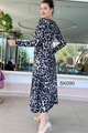 Düğme Detay Viskon Elbise
