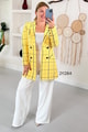 Ekose Desen Blazer Ceket