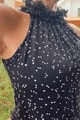 Eteği Pileli Şifon Elbise