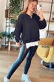 Fermuar Detay Şardonlu  Sweatshırt