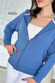 Fermuarlı Kapşonlu 2 İplik Sweatshirt