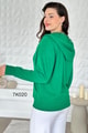 Fermuarlı Kapşonlu 2 İplik Sweatshirt