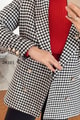 Flotalı Uzun Yaka Blazer Ceket