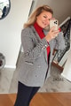 Flotalı Uzun Yaka Blazer Ceket