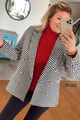 Flotalı Uzun Yaka Blazer Ceket