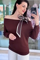 Fularlı Çilek Bluz