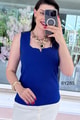Kare Yaka Fitilli Merserize Bluz