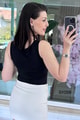 Kare Yaka Önü Çift Kat Tshirt