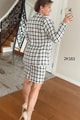 Klasik Yaka Ekose Blazer Ceket