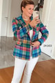Klasik Yaka Ekose Blazer Ceket