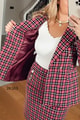 Klasik Yaka Ekose Blazer Ceket