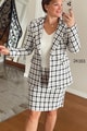 Klasik Yaka Ekose Blazer Ceket