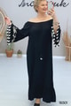 Kolları Nakışlı Püskül Detay Elbise