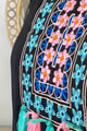 Kolları Tüllü Çiçek Nakışlı Elbise