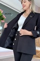 Kolu Büzgülü Krep Kumaş Blazer Ceket