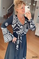 Kruvaze Yaka Belden Bağlamalı Elbise