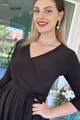 Kruvaze Yaka Belden Bağlamalı Elbise