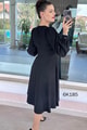Kruvaze Yaka Tokalı Krep Elbise